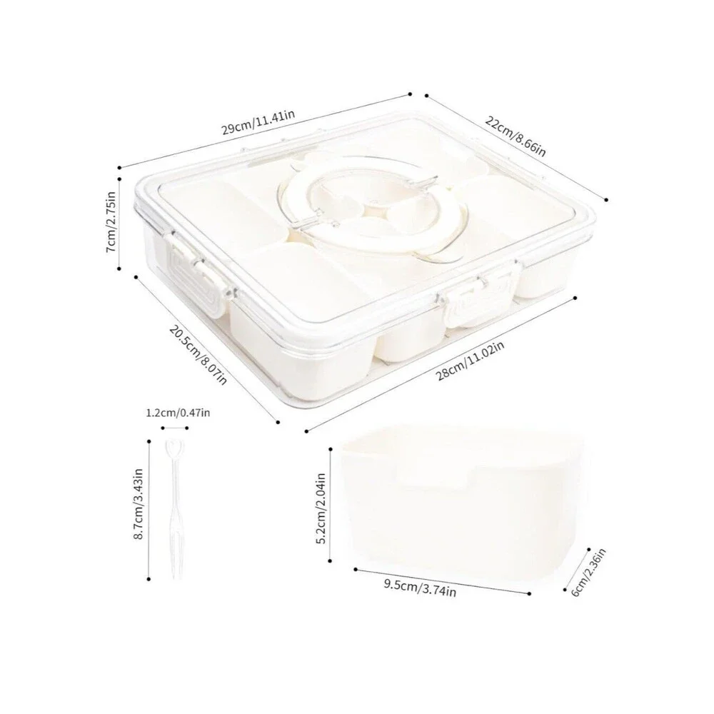 Snackle Box Charcuterie Container 2 Pack Divided Serving‎ Tray with Lid Storage
